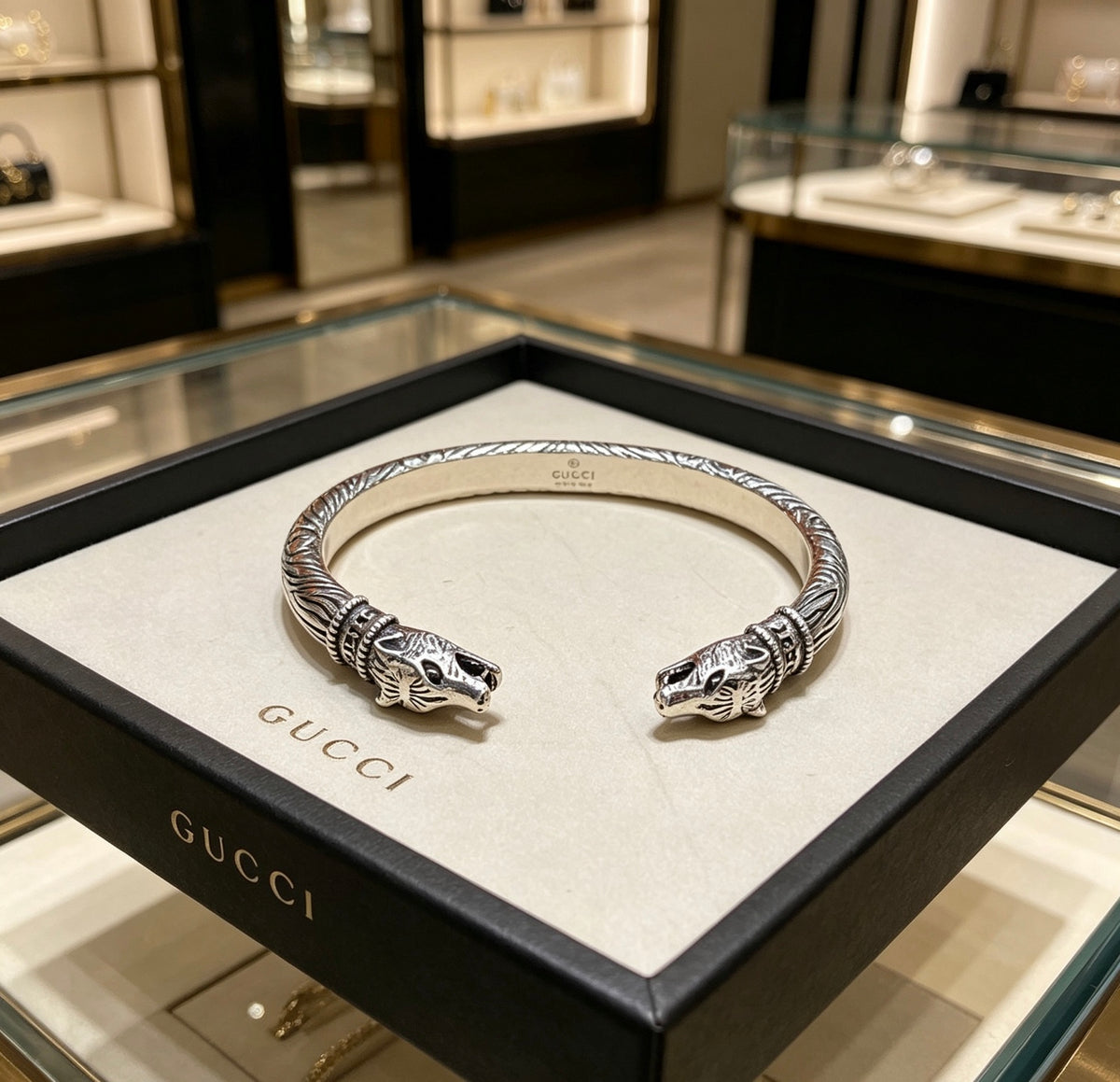 Double-G Emblem Bangle in Polished Metal-Tone – Design 015 main product view