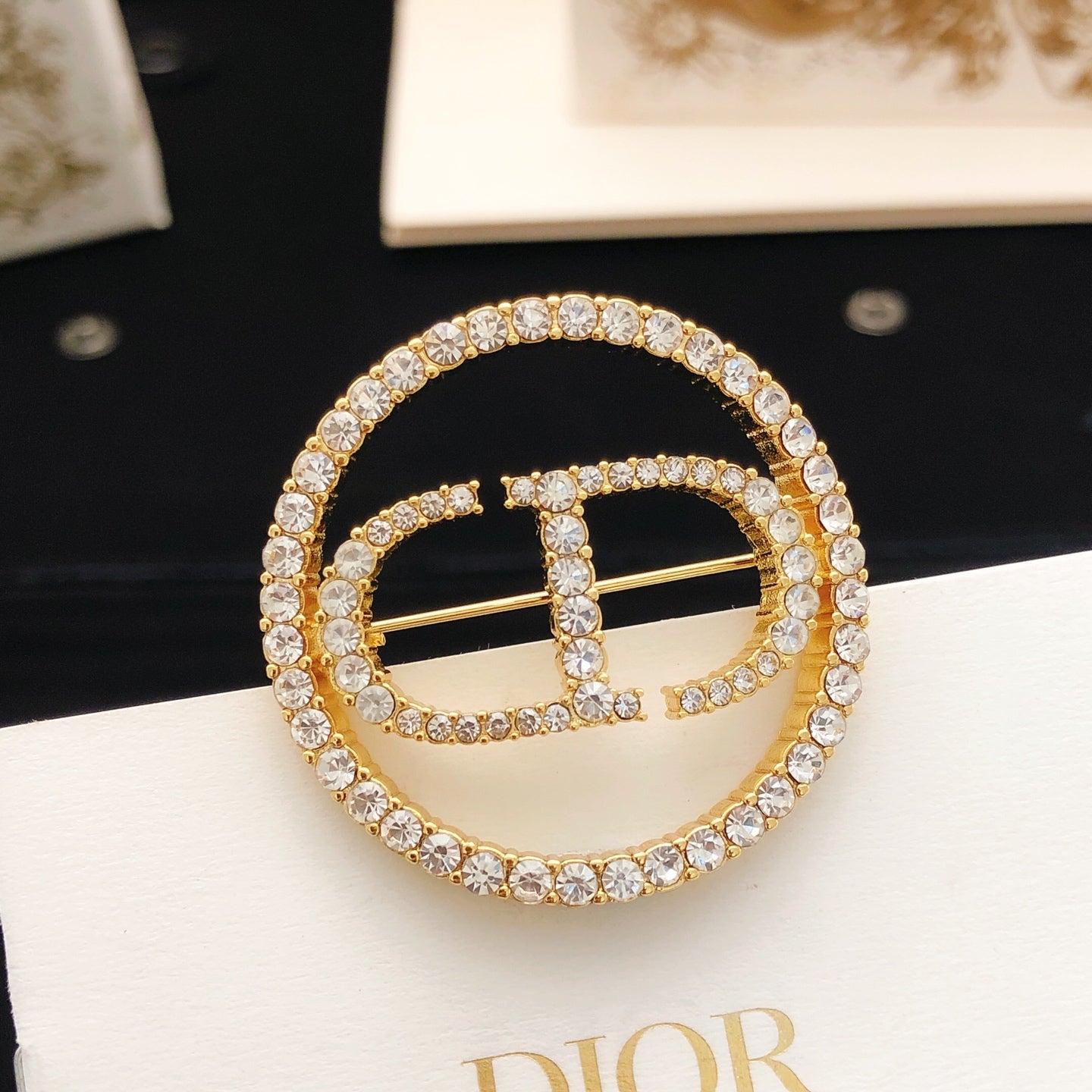 Sculptural Brooch Pin in Polished Metal-Tone – Design 019 main product view