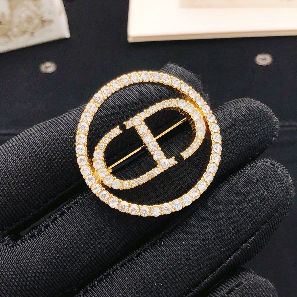 Sculptural Brooch Pin in Polished Metal-Tone – Design 019 front view