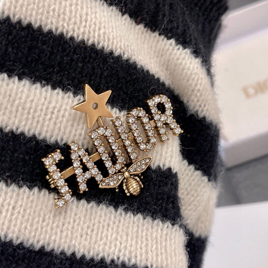 Star Motif Brooch Pin in Polished Metal-Tone – Design 005 styled view