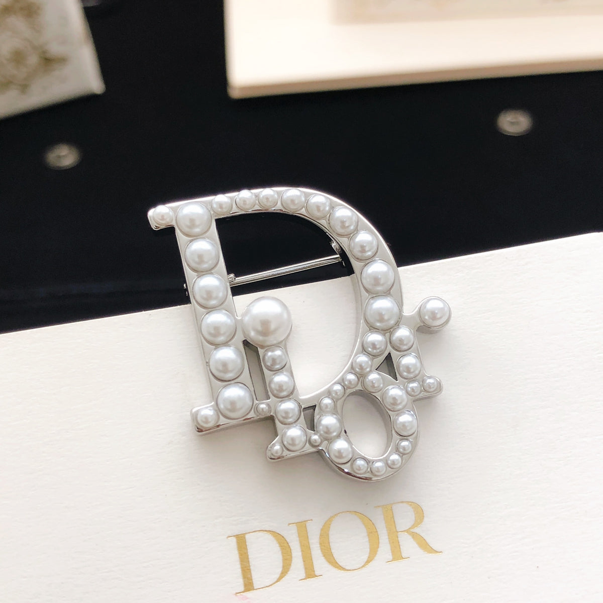 Sculptural Brooch Pin in Polished Metal-Tone – Design 016 main product view