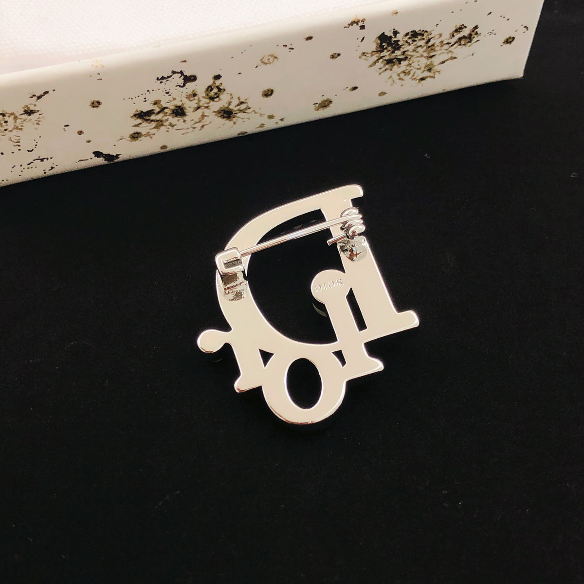 Sculptural Brooch Pin in Polished Metal-Tone – Design 016 styled view