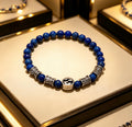 Double-G Emblem Beaded Bracelet in Polished Metal-Tone – Crystal Detail – Design 009 main product view
