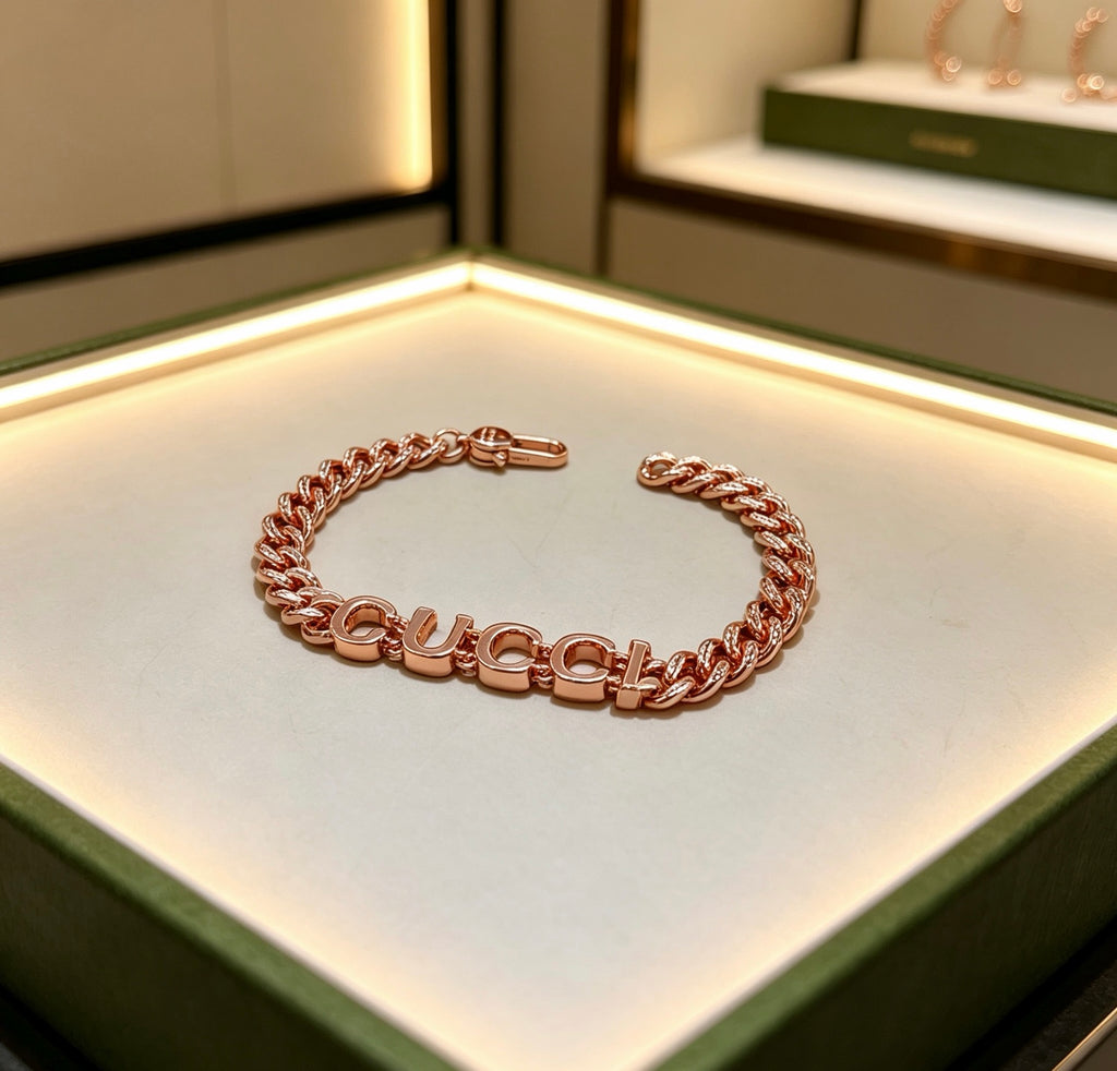 Geometric Emblem Bracelet in Polished Metal-Tone – Design 094 detail view