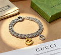 Geometric Emblem Bracelet in Polished Metal-Tone – Design 093 main product view
