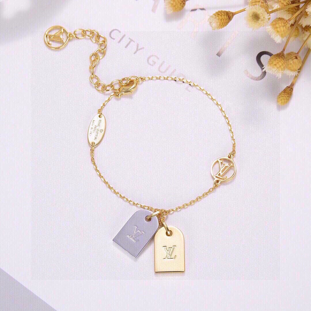 Geometric Emblem Bracelet in Polished Metal-Tone – Design 021 front product view