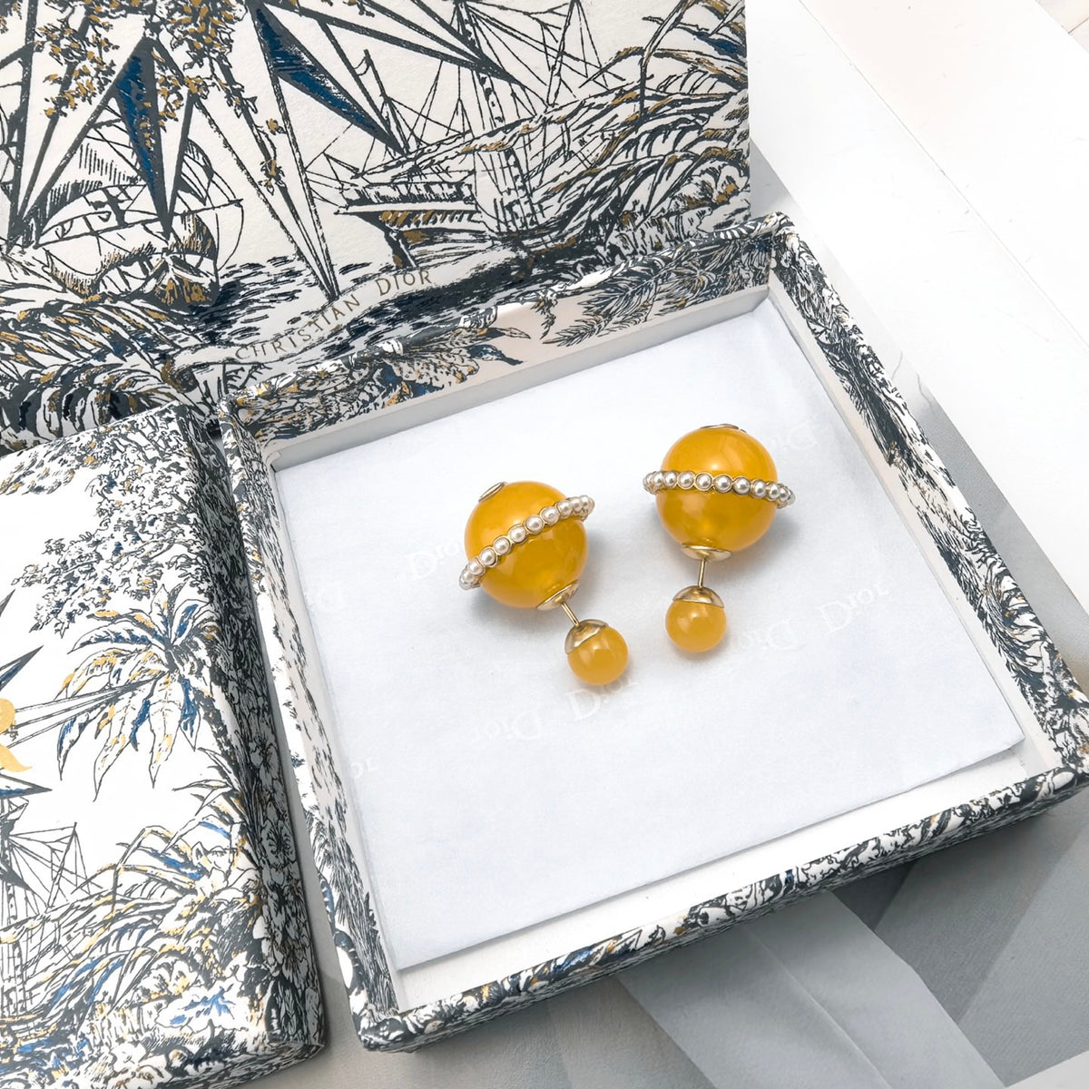 Graphic Letter Motif Statement Earrings in Polished Metal-Tone – Design 040 close-up detail