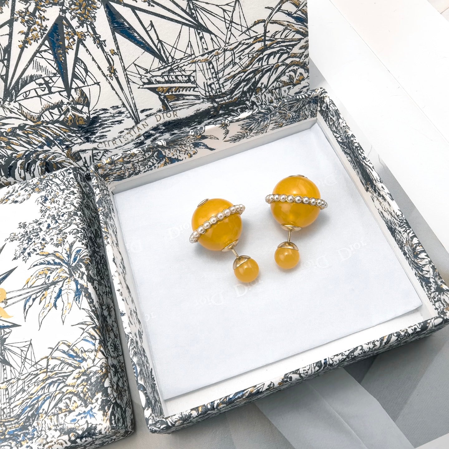 Graphic Letter Motif Statement Earrings in Polished Metal-Tone – Design 040 close-up detail