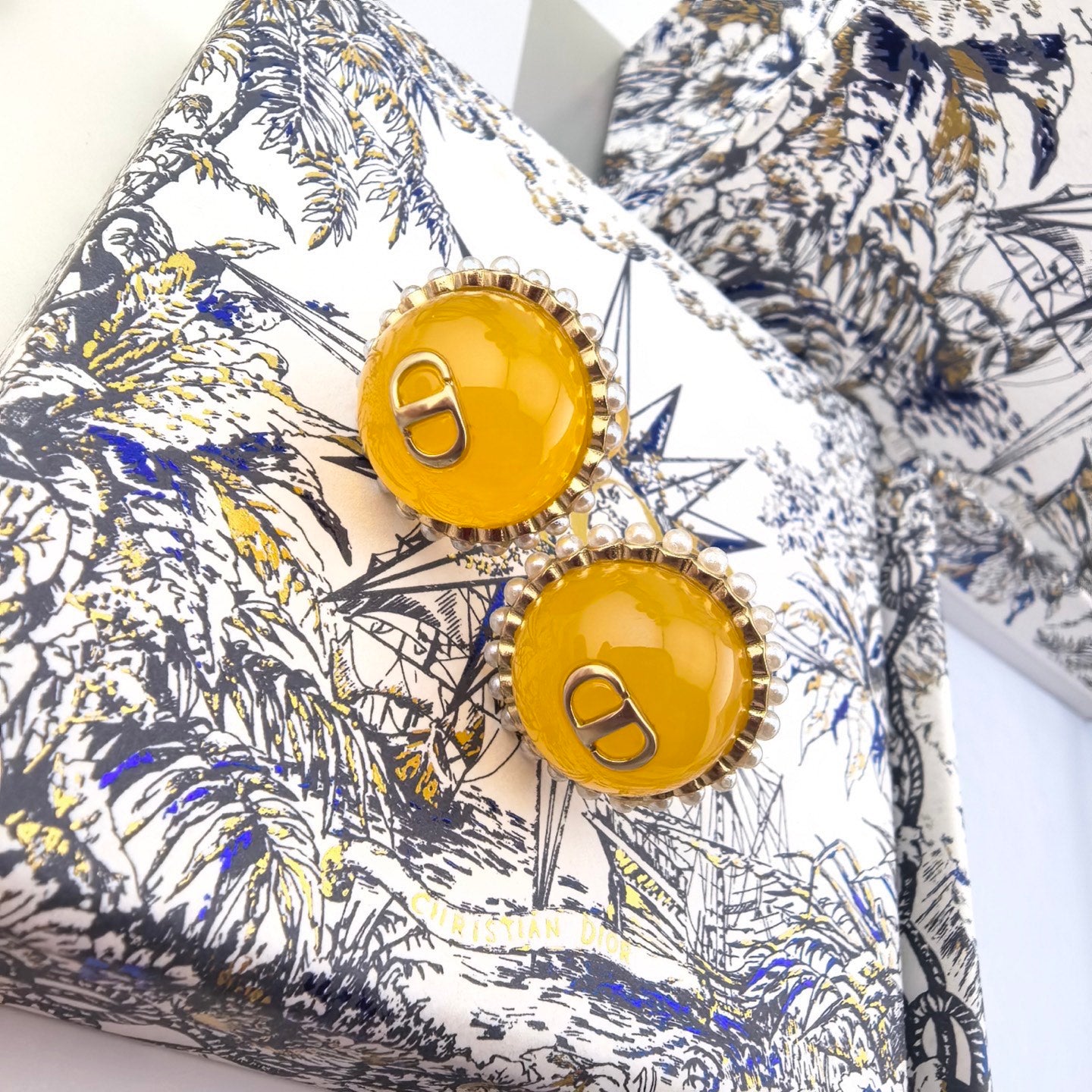 Graphic Letter Motif Statement Earrings in Polished Metal-Tone – Design 040 main product view