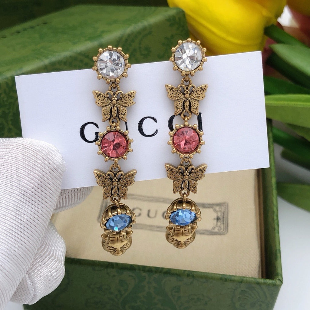 Floral Stud Earrings in Silver-Tone – Design 002 main product view