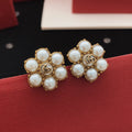 Floral Stud Earrings in Gold-Tone – Design 001 main product view
