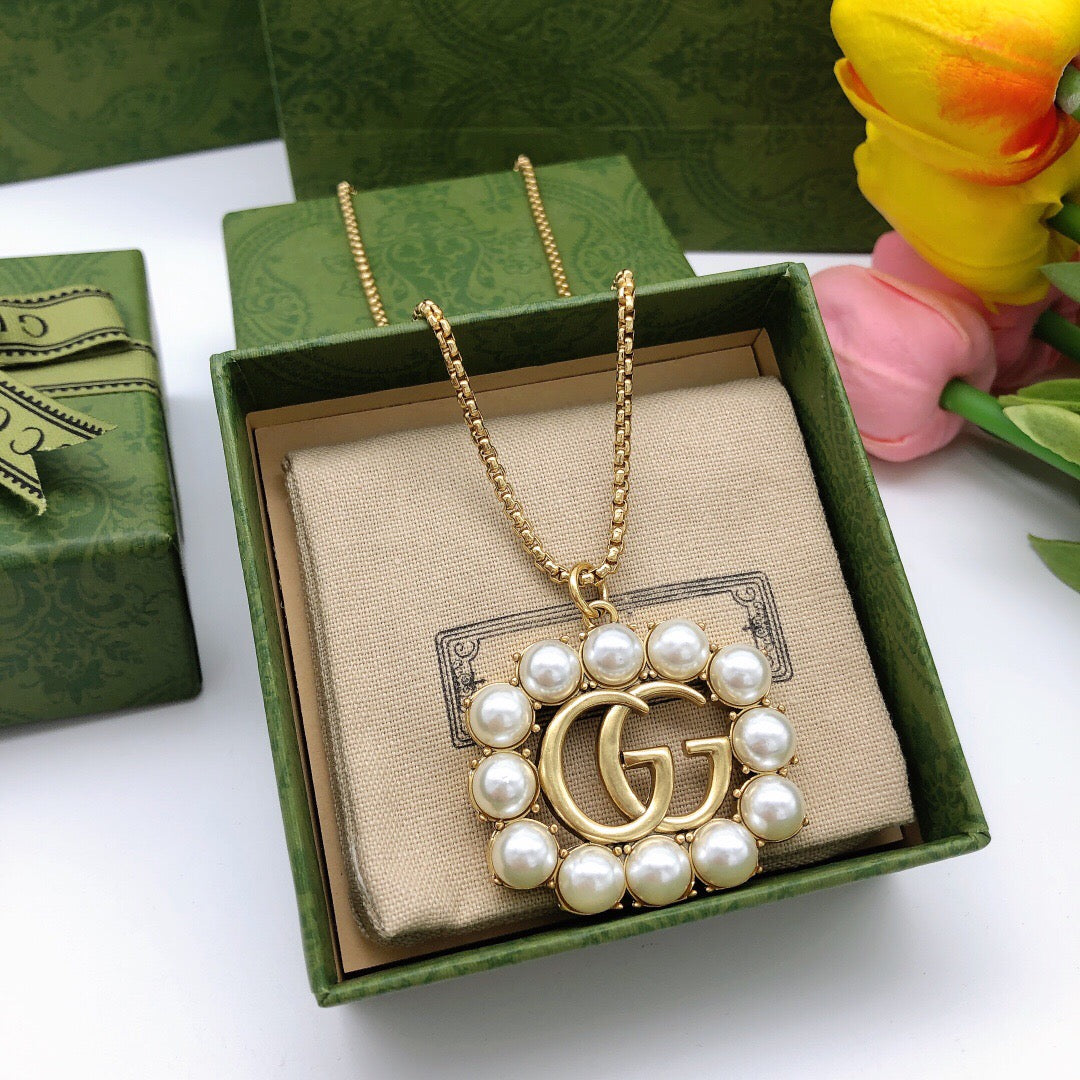 Square Pendant Necklace in Polished Metal-Tone close-up detail