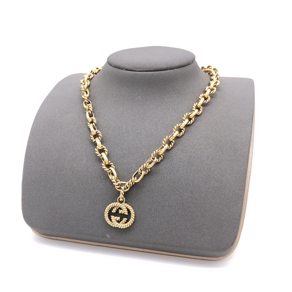 Floral Pendant Necklace in Polished Metal-Tone – Design 005 main product view