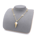 Geometric Emblem Pendant Necklace in Polished Metal-Tone – Design 005 main product view