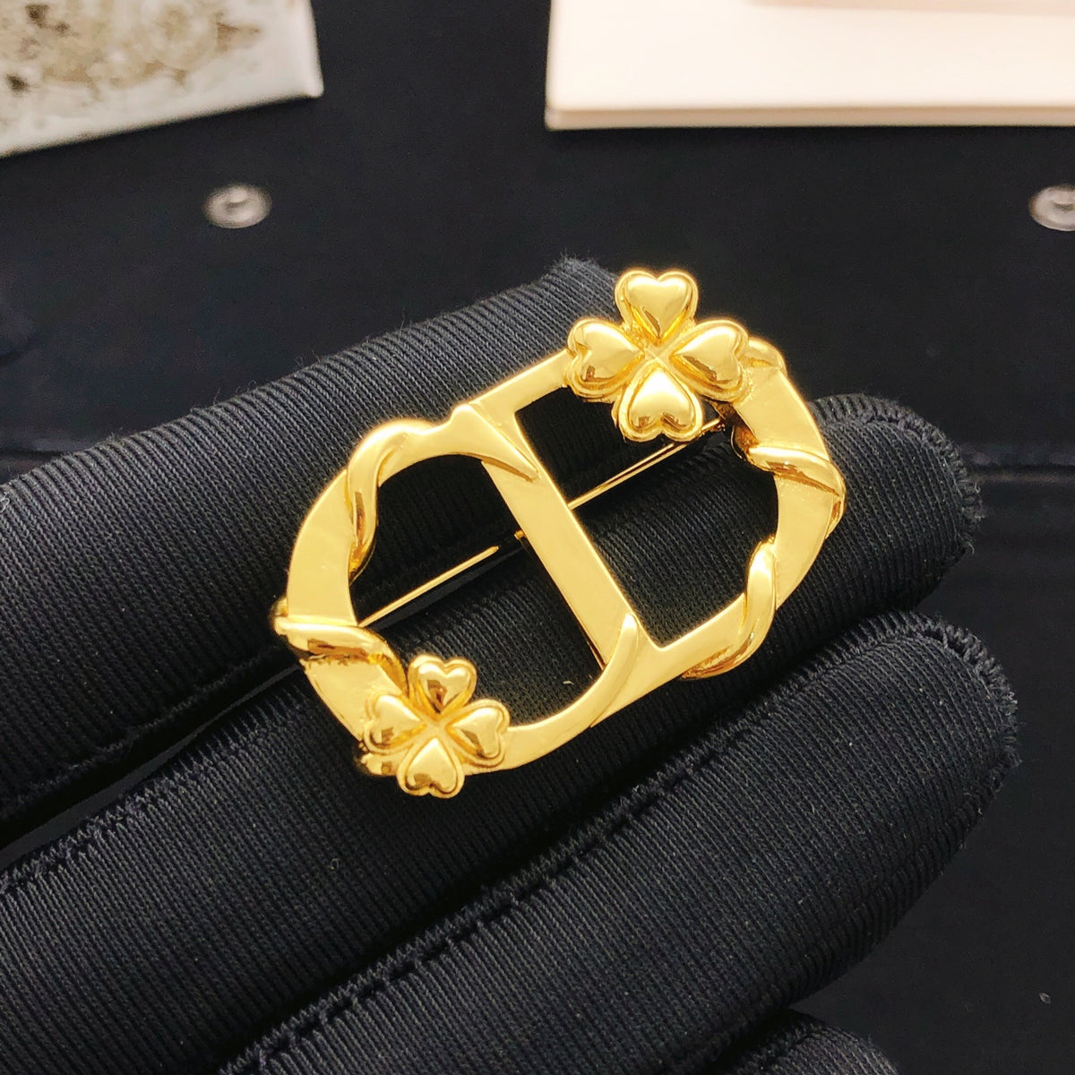 Sculptural Brooch Pin in Polished Metal-Tone – Design 011 front view