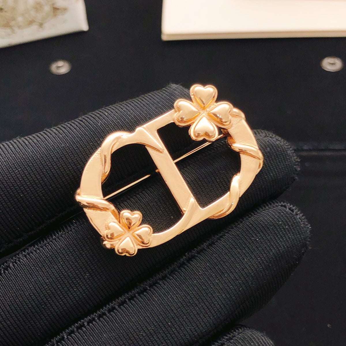 Sculptural Brooch Pin in Polished Metal-Tone – Design 010 styled view