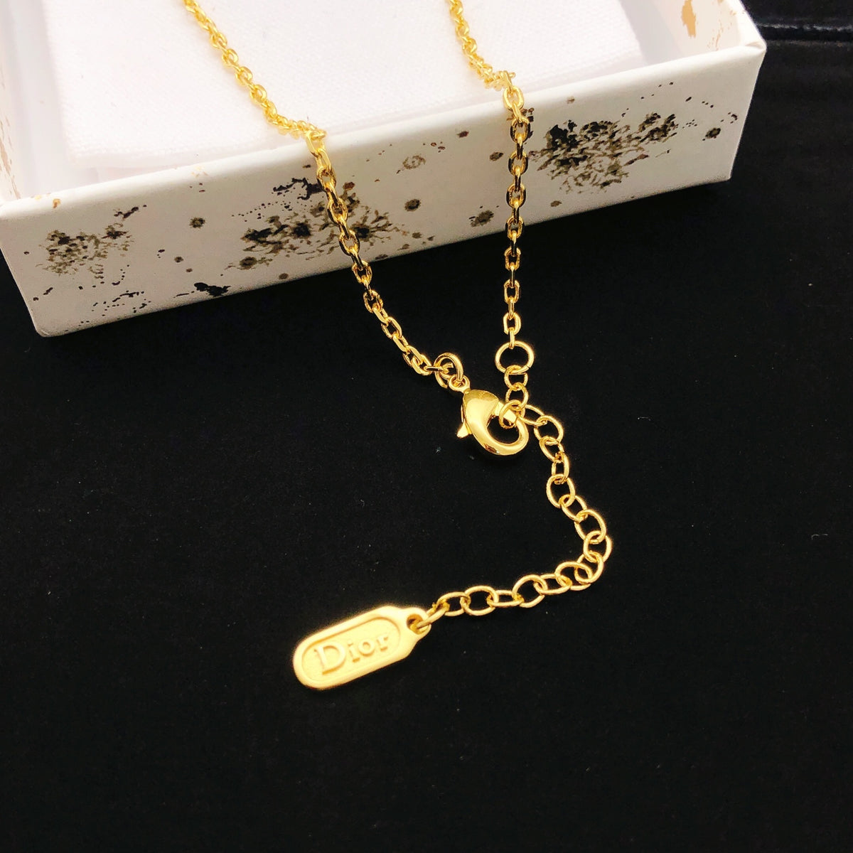 Bow & Butterfly Motif Pendant Necklace in Polished Metal-Tone – Design 003 front view