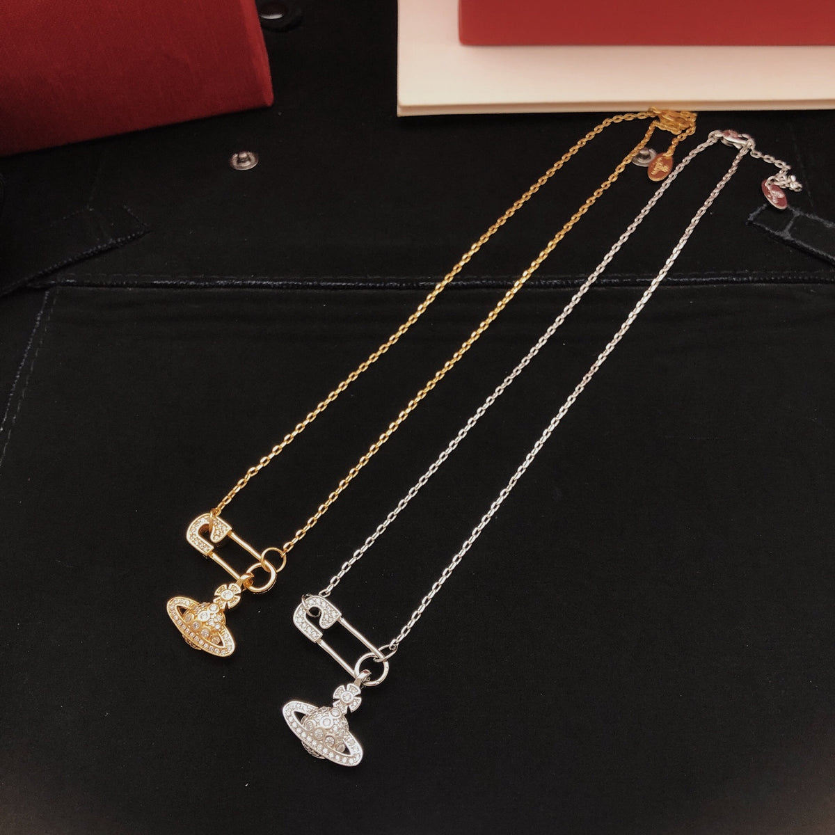 Orb Pendant Necklace in Polished Metal-Tone – Design 036 styled product view