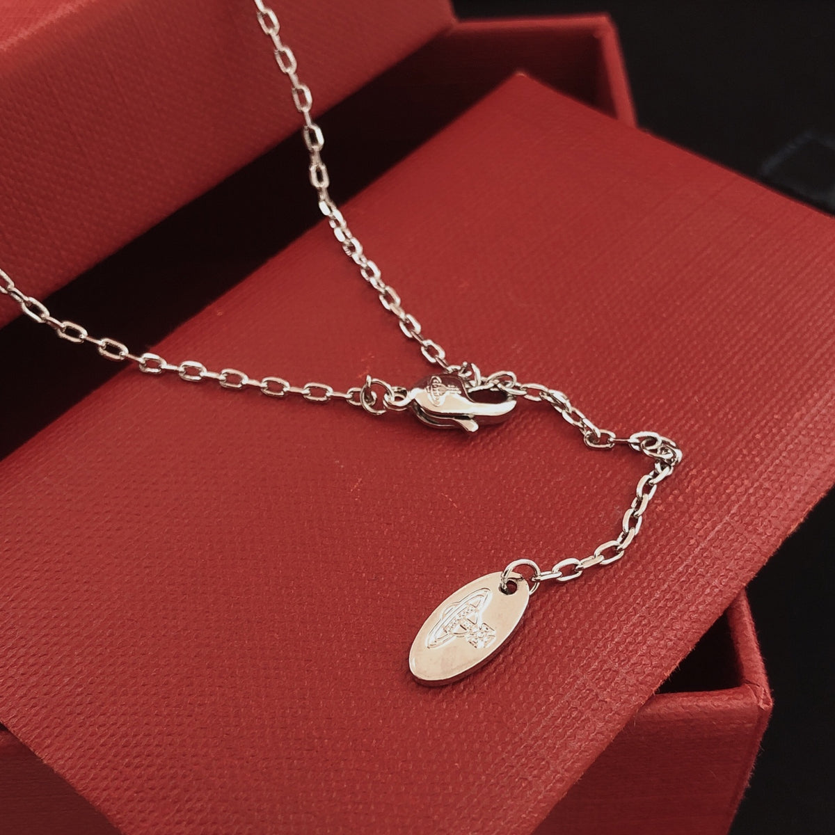 Orb Pendant Necklace in Polished Metal-Tone – Design 036 close-up detail