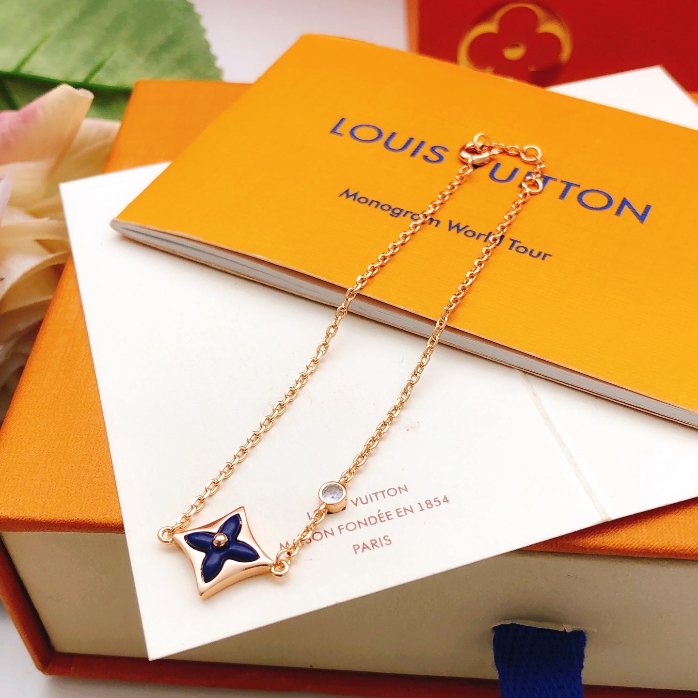 Geometric Emblem Bracelet in Gold-Tone – Blue Detail – Design 006 side detail