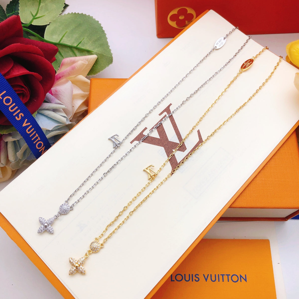Geometric Emblem Pendant Necklace in Gold-Tone – Design 036 close-up detail