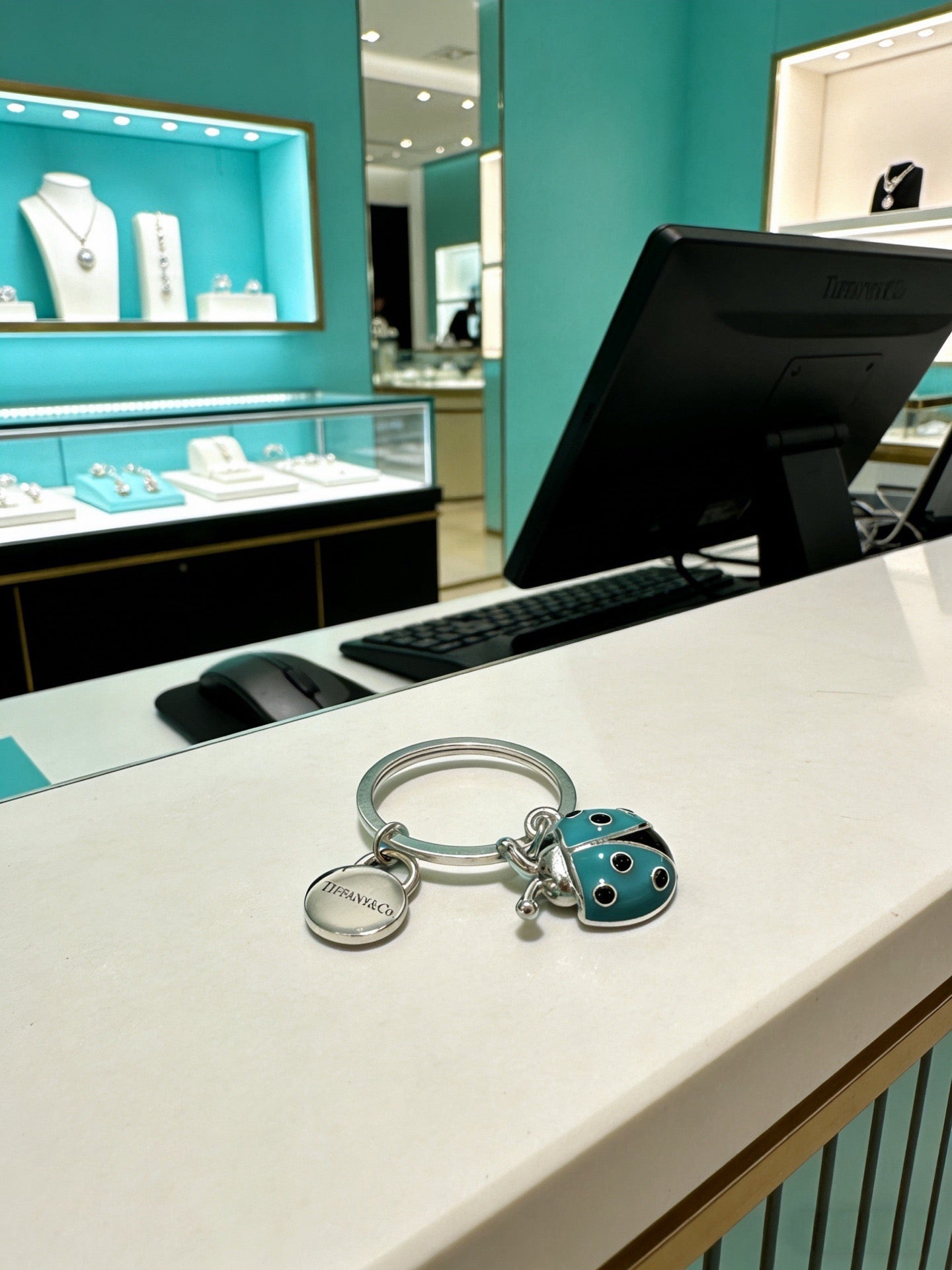 Key Jewelry Accessory in Polished Metal-Tone – Design 02 main product view