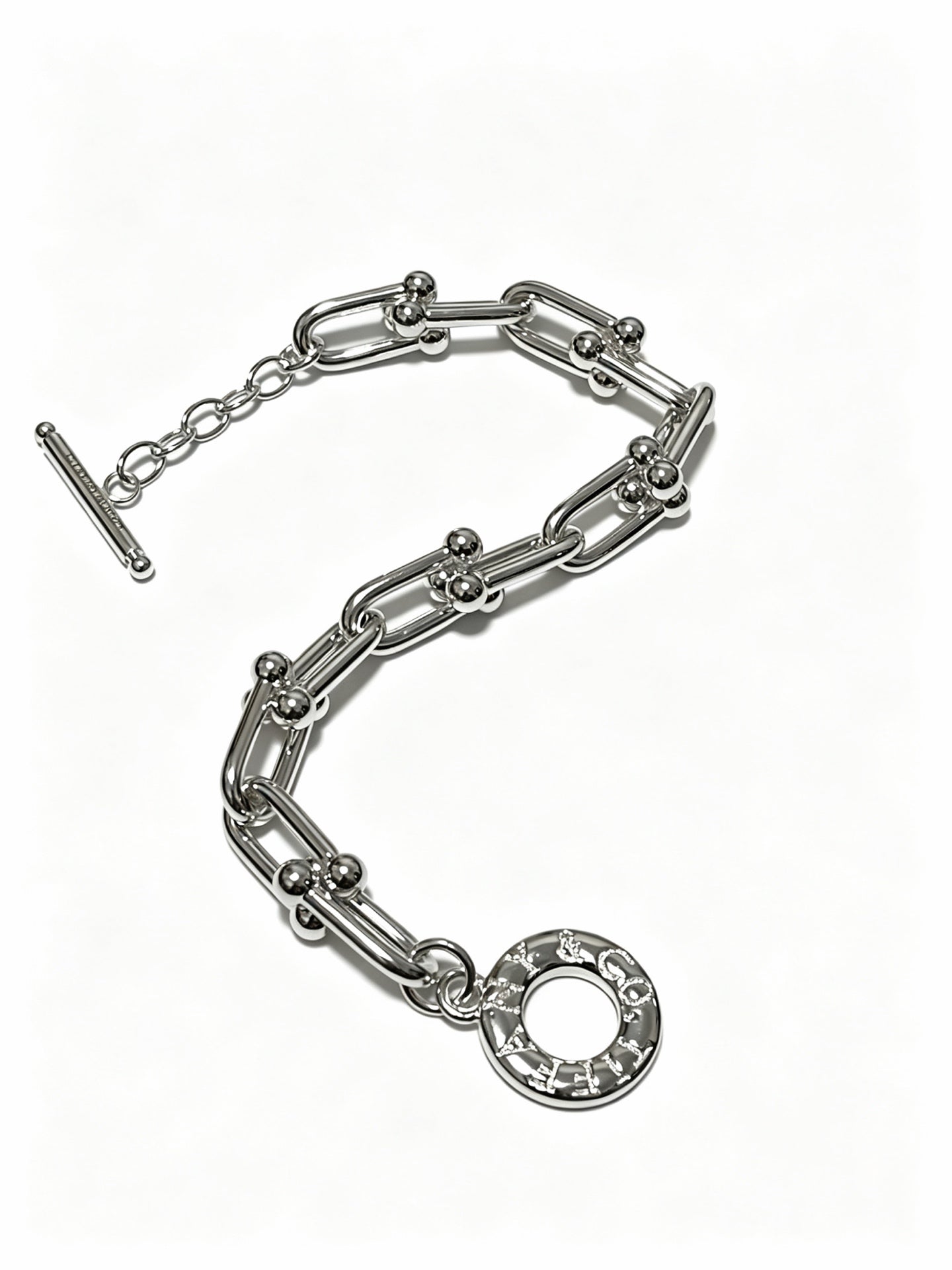 Signature Motif Bracelet in Silver-Tone – Vintage Detail – Design 79 front product view