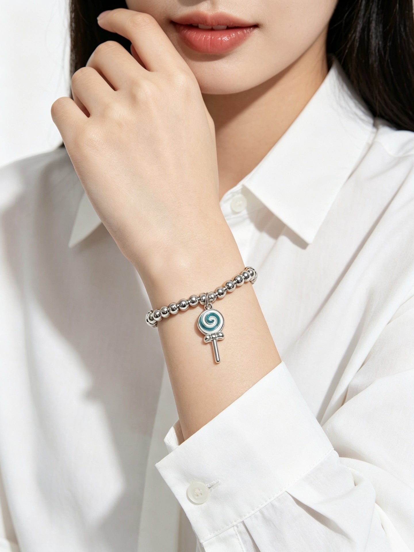 Signature Motif Bracelet in Silver-Tone – Vintage Detail – Design 74 styled product view
