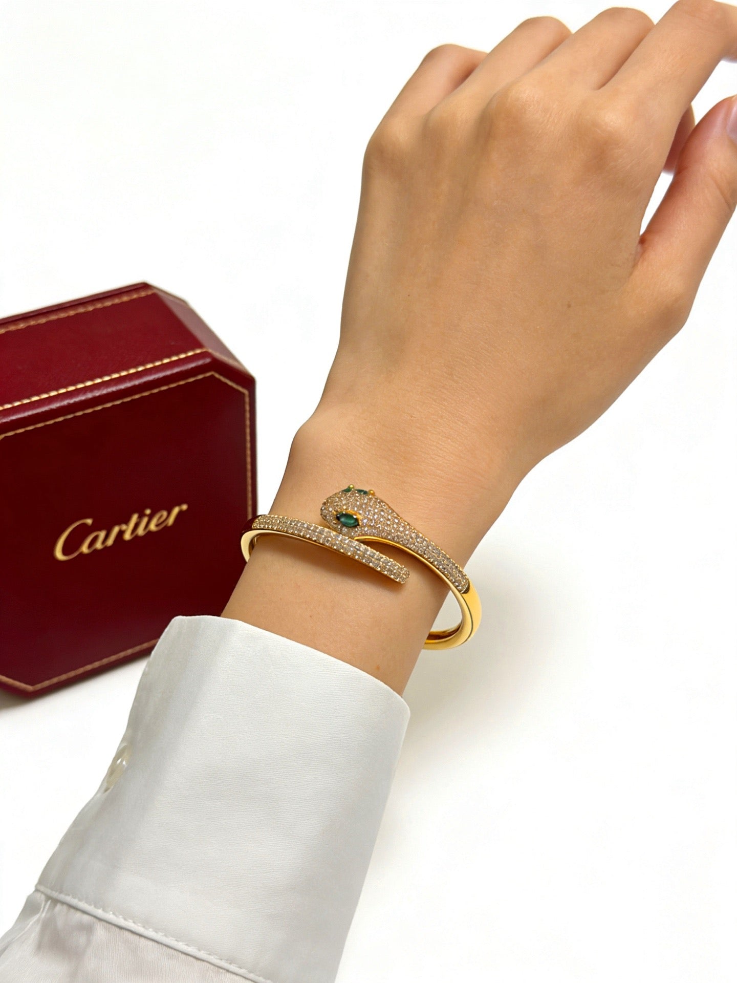 Sculptural Statement Bracelet in Gold-Tone – Design 190 main product view
