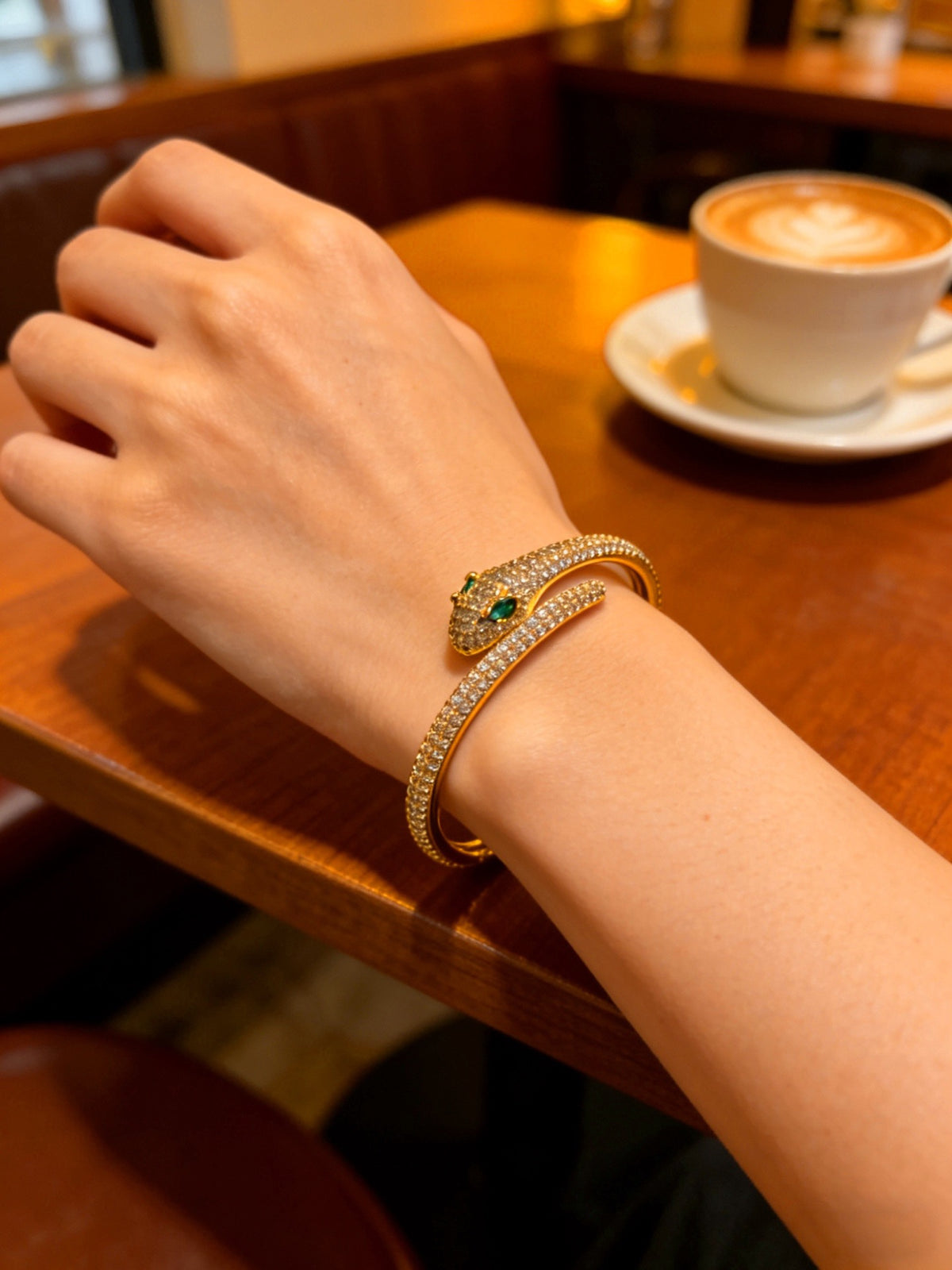 Sculptural Statement Bracelet in Gold-Tone – Design 163 detail view