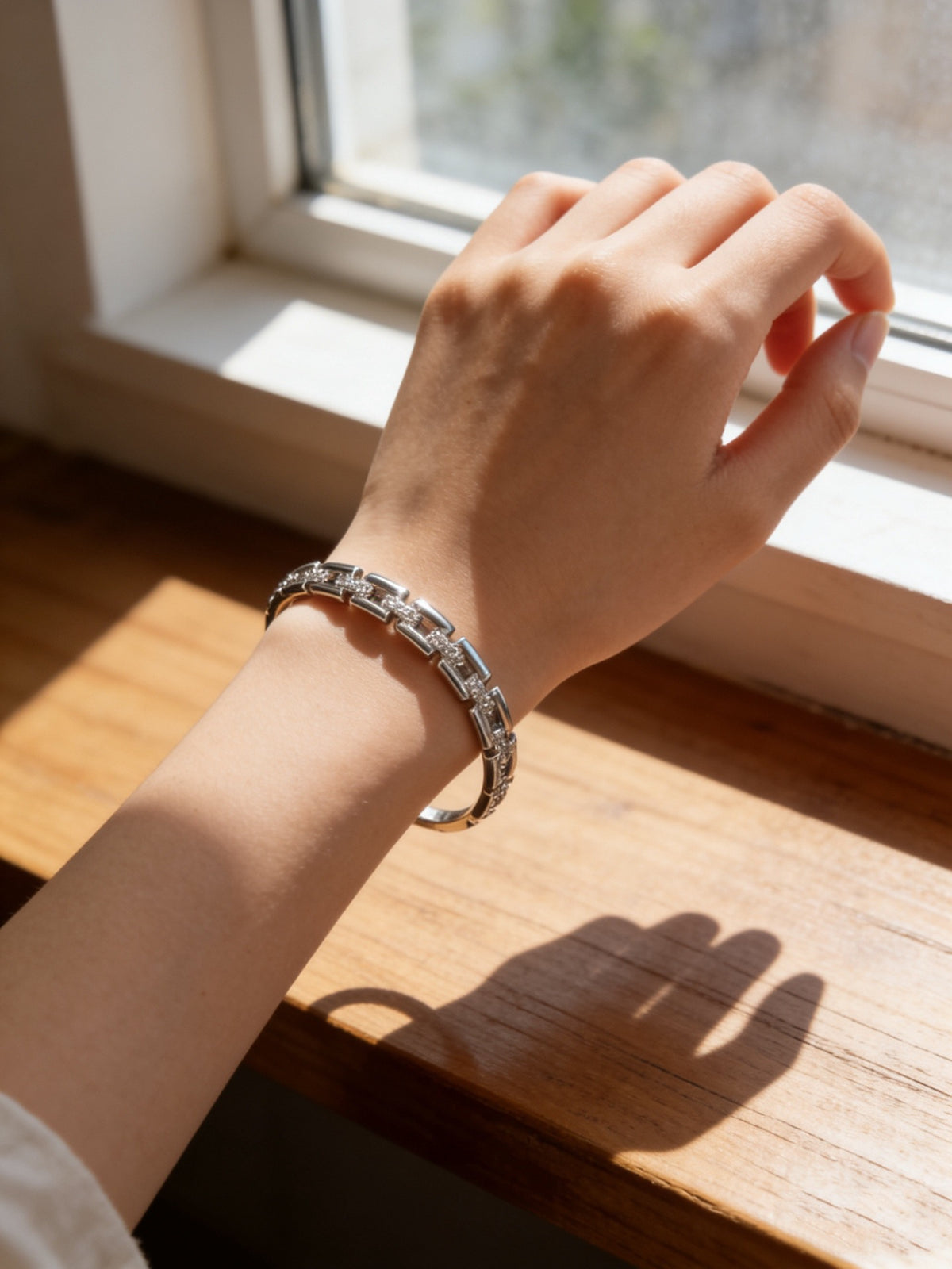 Sculptural Statement Bracelet in Gold-Tone – Design 188 detail view