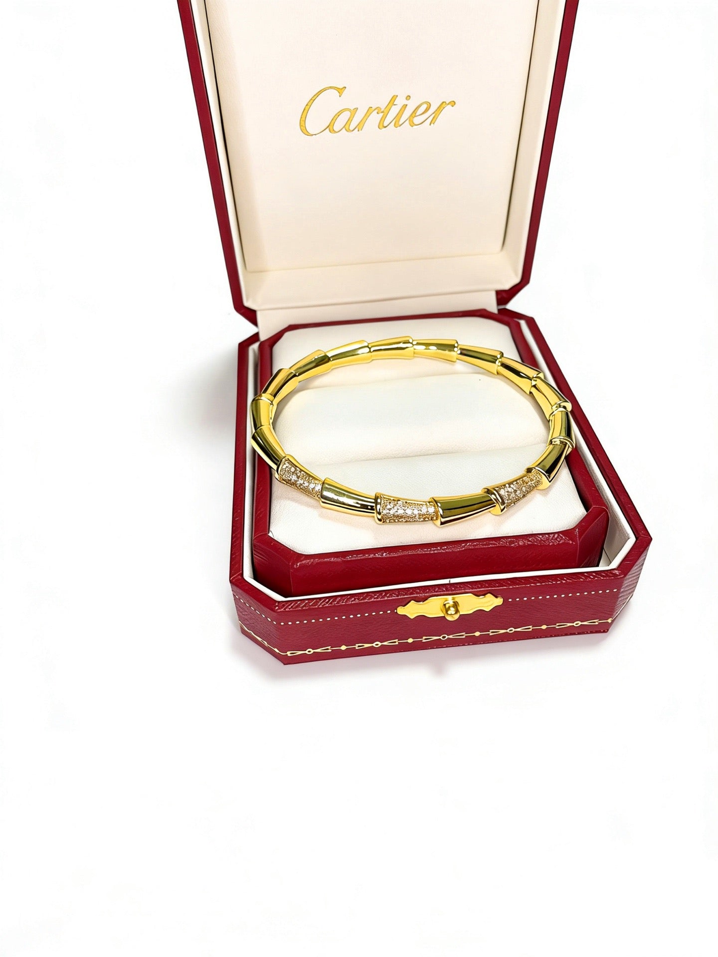 Sculptural Statement Bracelet in Gold-Tone – Design 187 front view