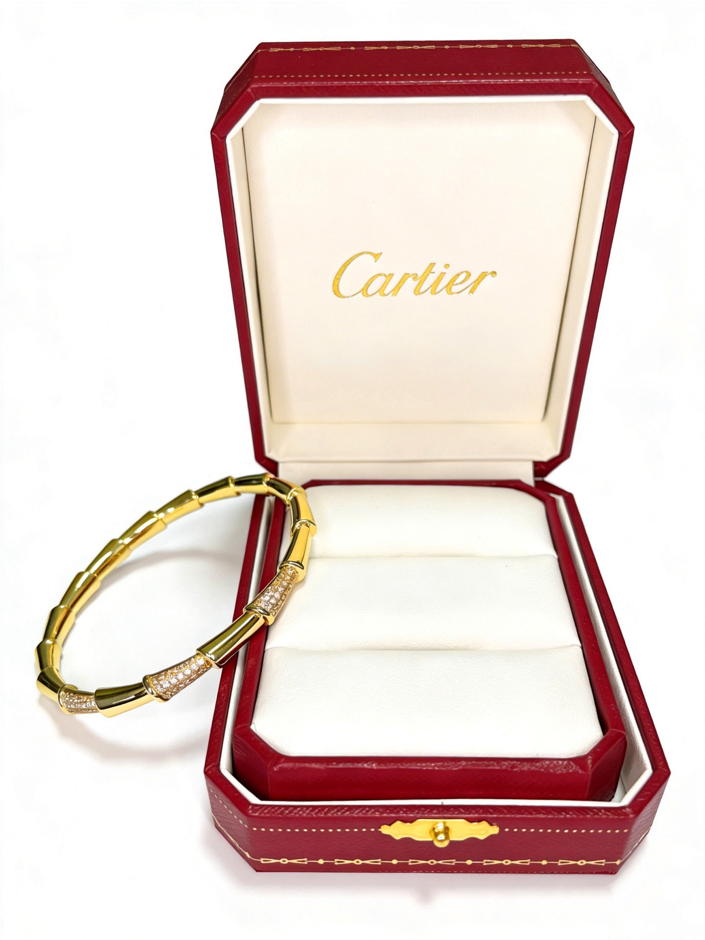 Sculptural Statement Bracelet in Gold-Tone – Design 160 side detail