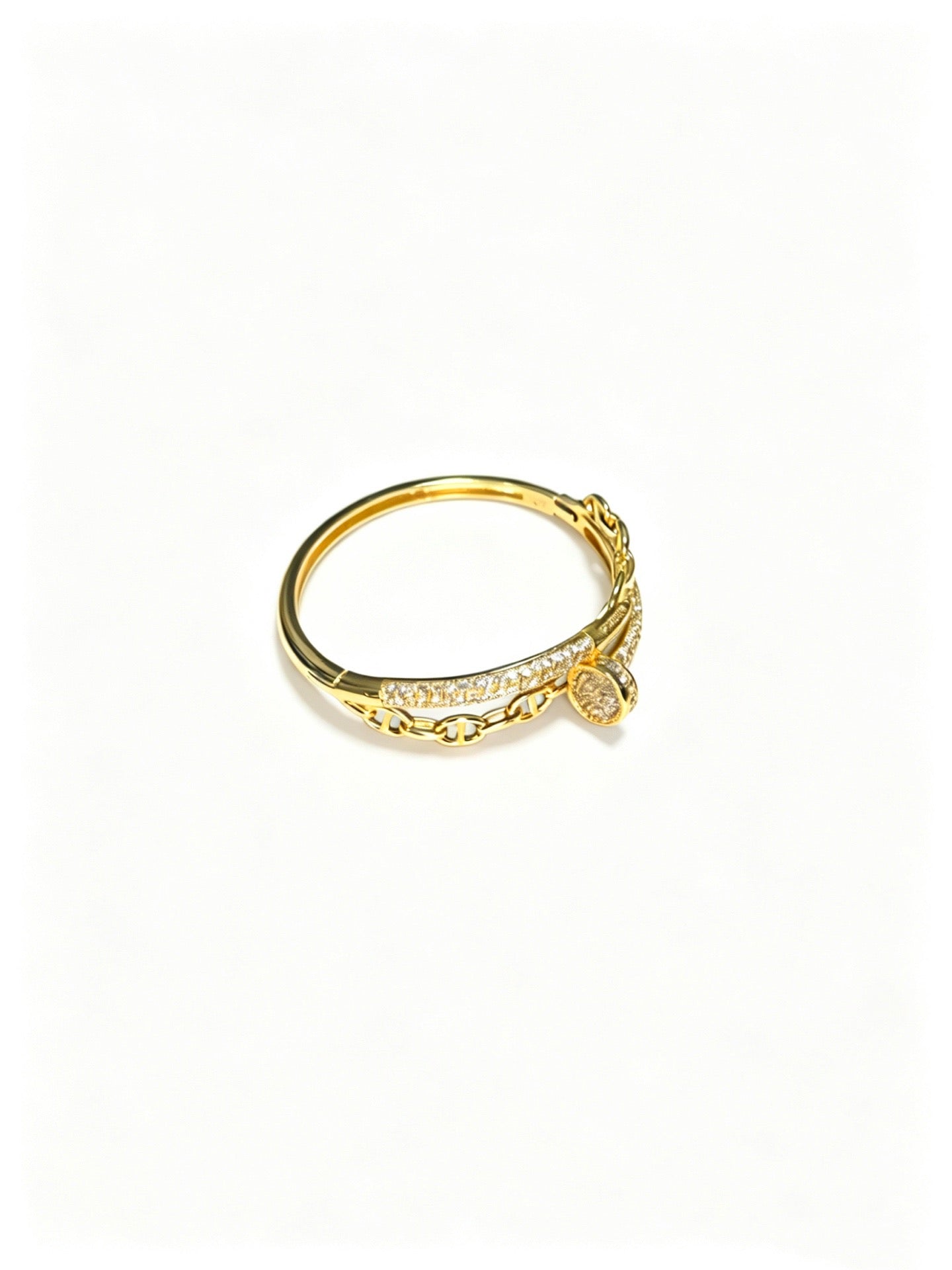 Sculptural Statement Bracelet in Gold-Tone – Design 159 detail view