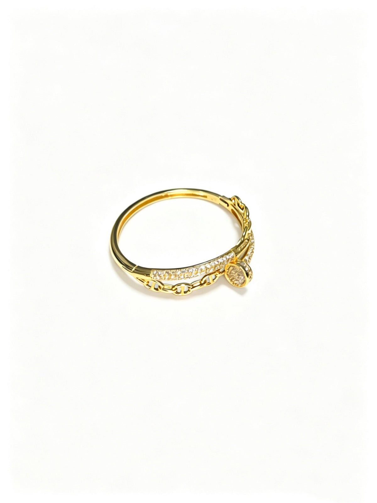 Sculptural Statement Bracelet in Gold-Tone – Design 159 detail view