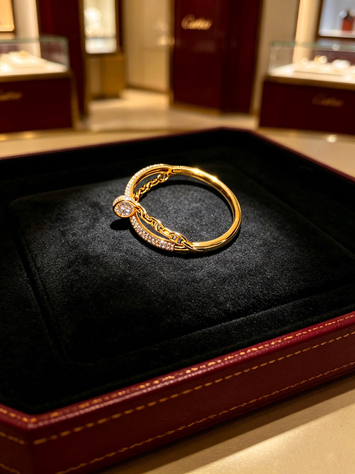 Sculptural Statement Bracelet in Gold-Tone – Design 186 detail view