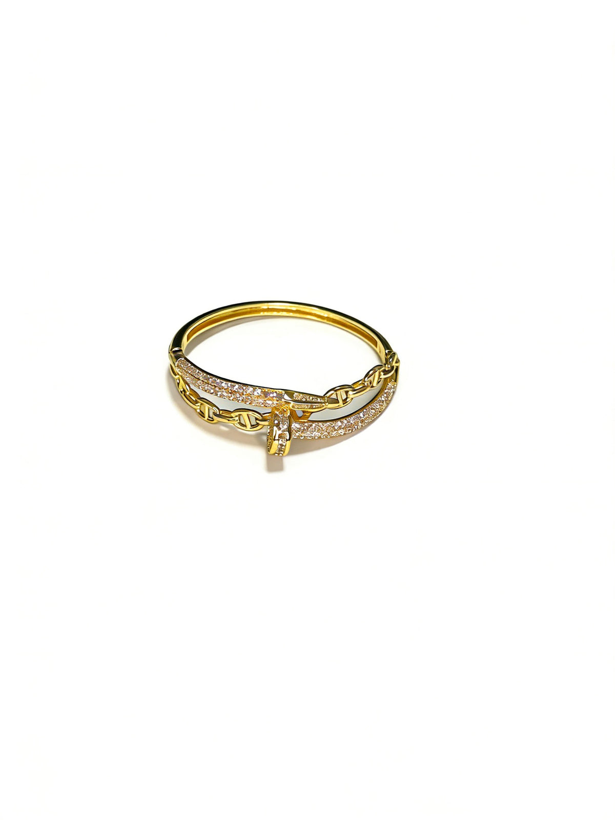 Sculptural Statement Bracelet in Gold-Tone – Design 186 main product view