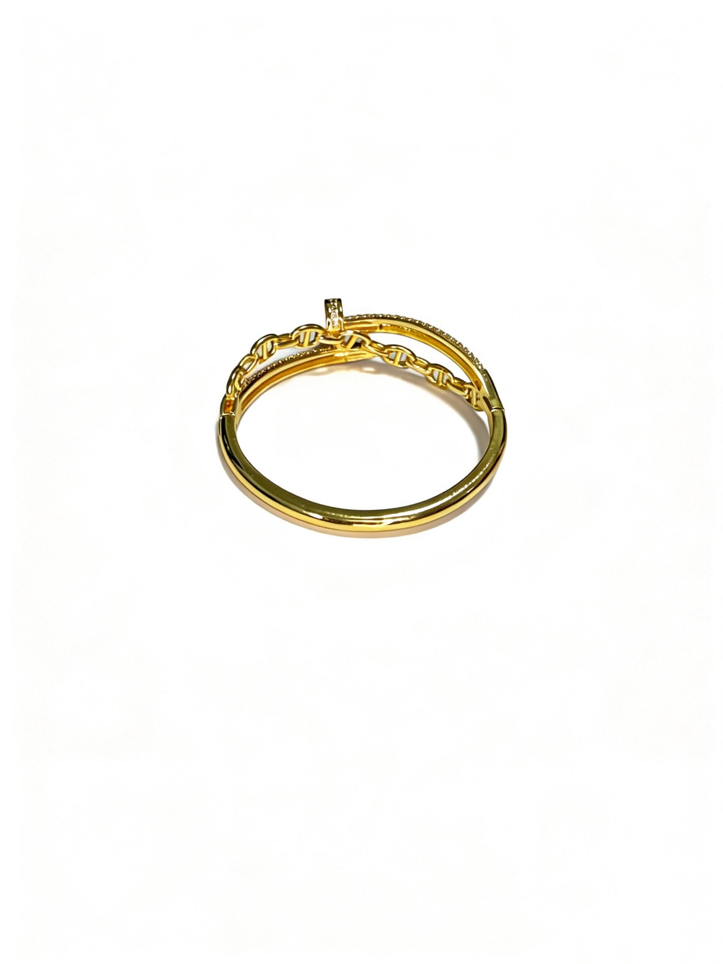 Sculptural Statement Bracelet in Gold-Tone – Design 159 front view