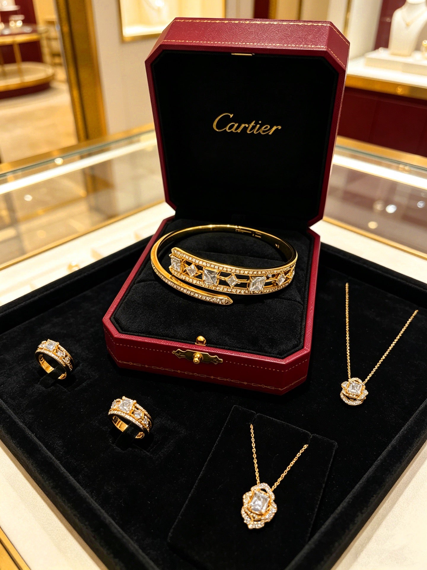 Sculptural Statement Bracelet in Gold-Tone – Design 158 styled view