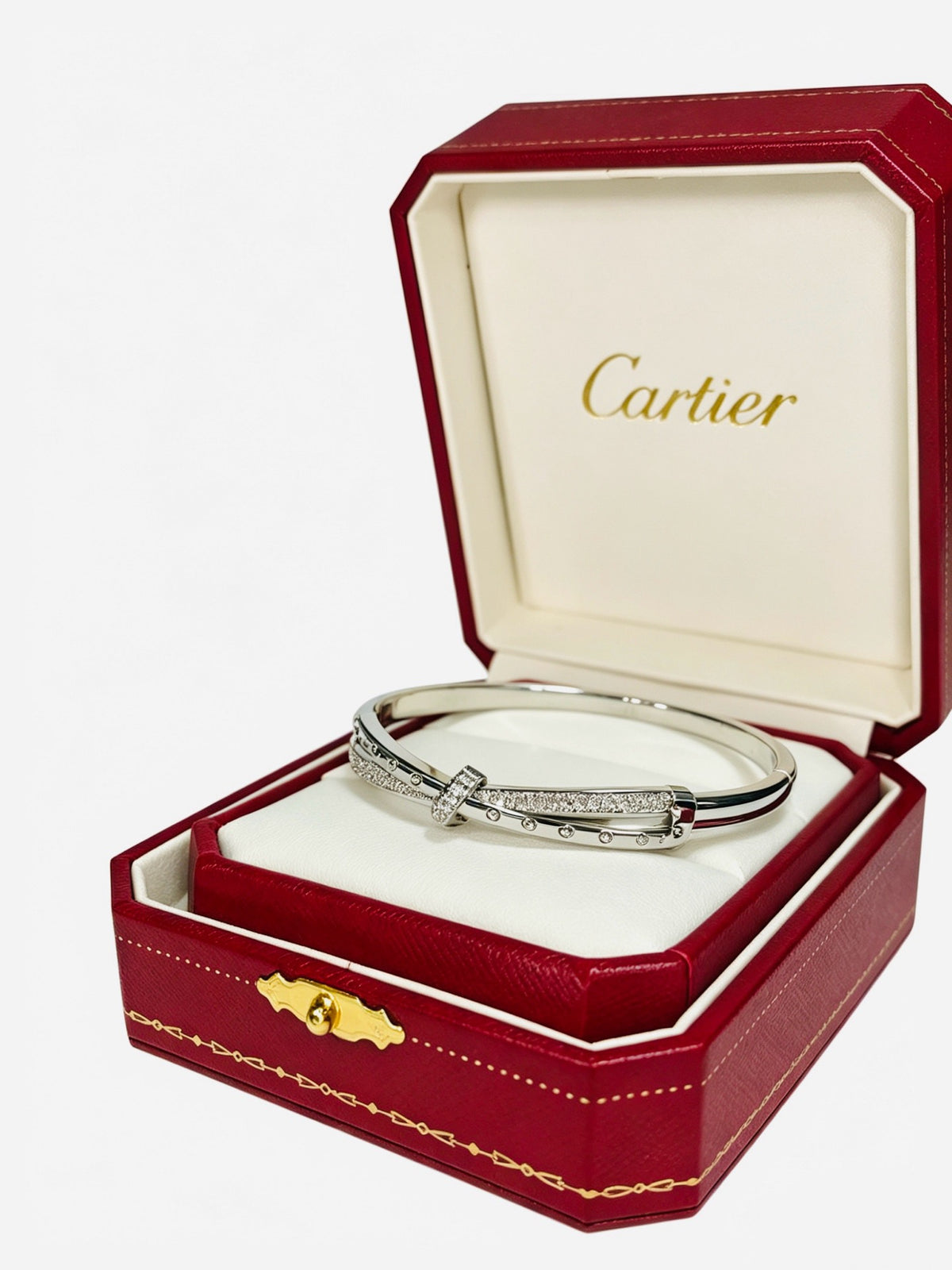 Sculptural Statement Bracelet in Gold-Tone – Design 157 side detail