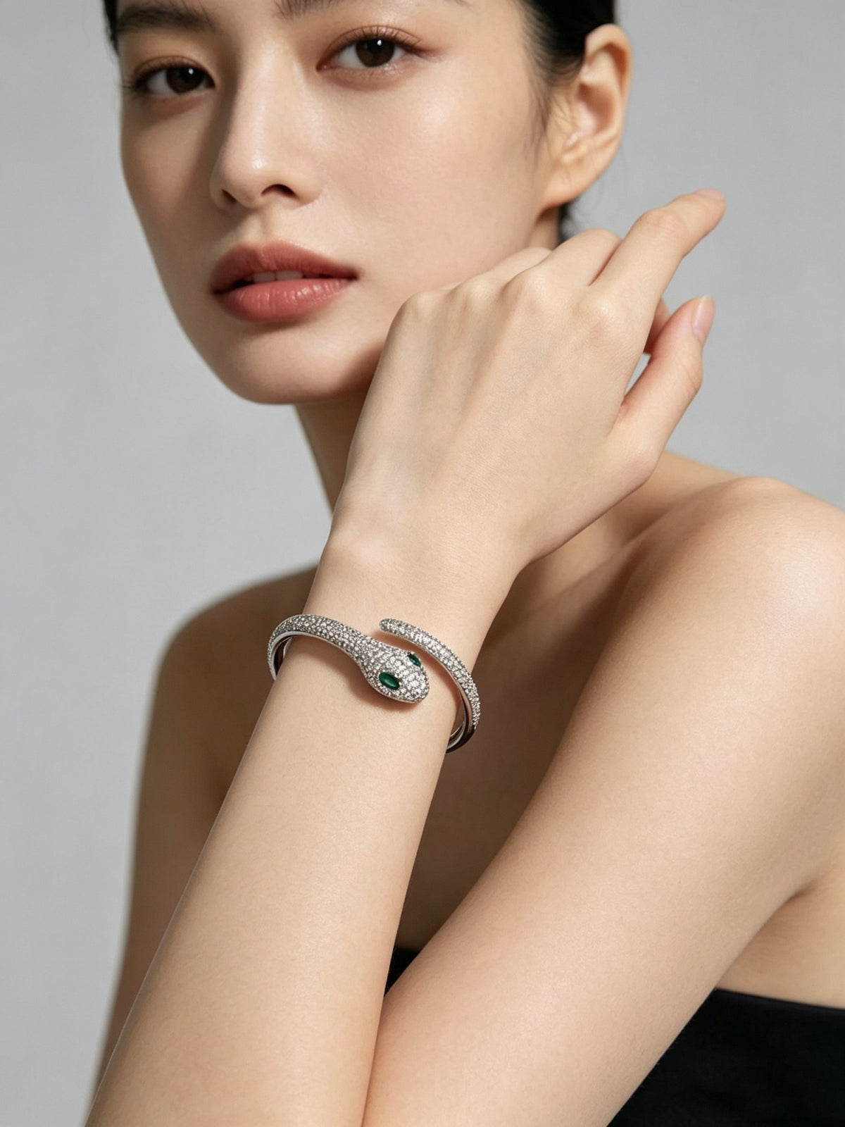 Sculptural Statement Bracelet in Gold-Tone – Design 156 styled view