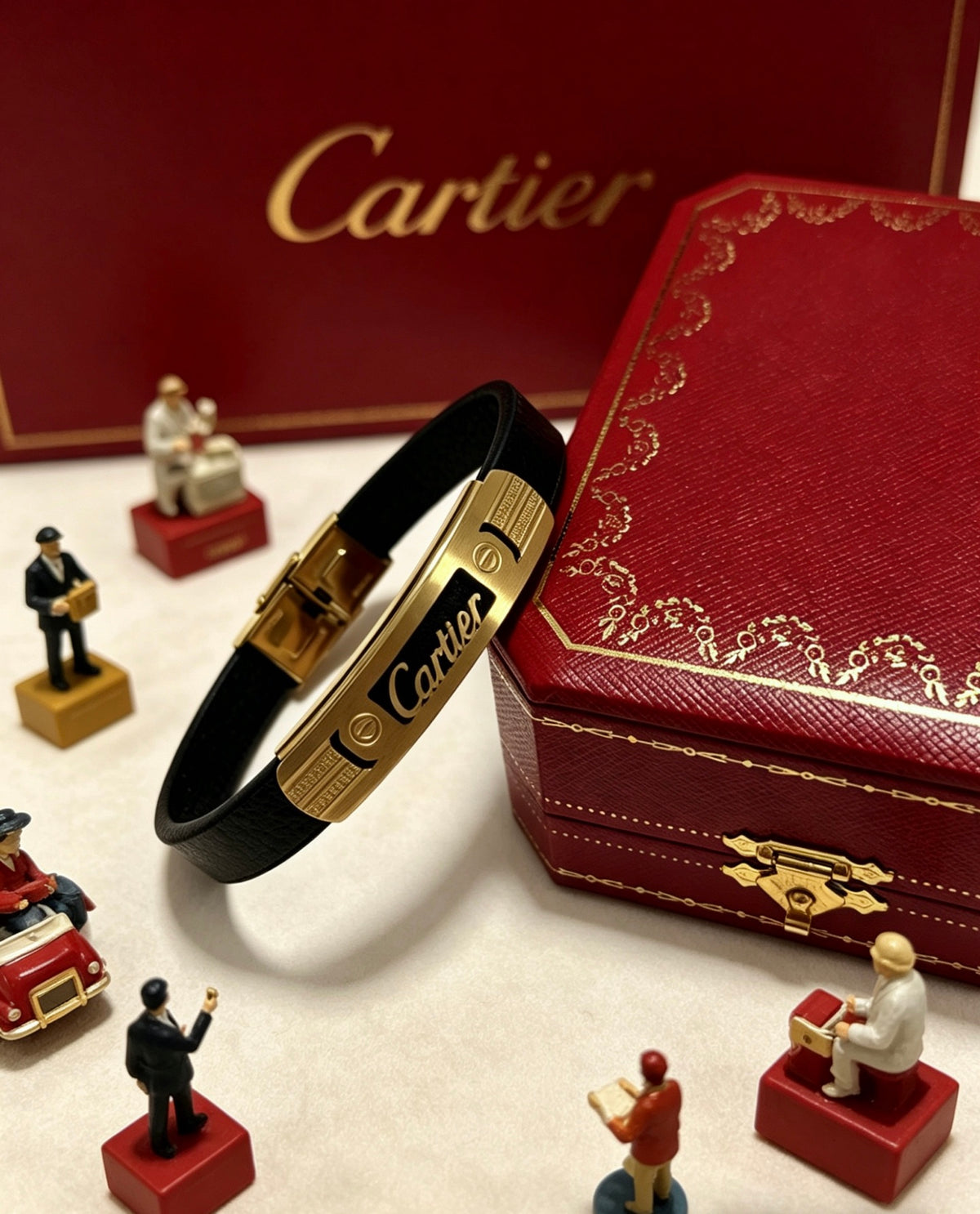 Sculptural Statement Bracelet in Gold-Tone – Design 151 detail view