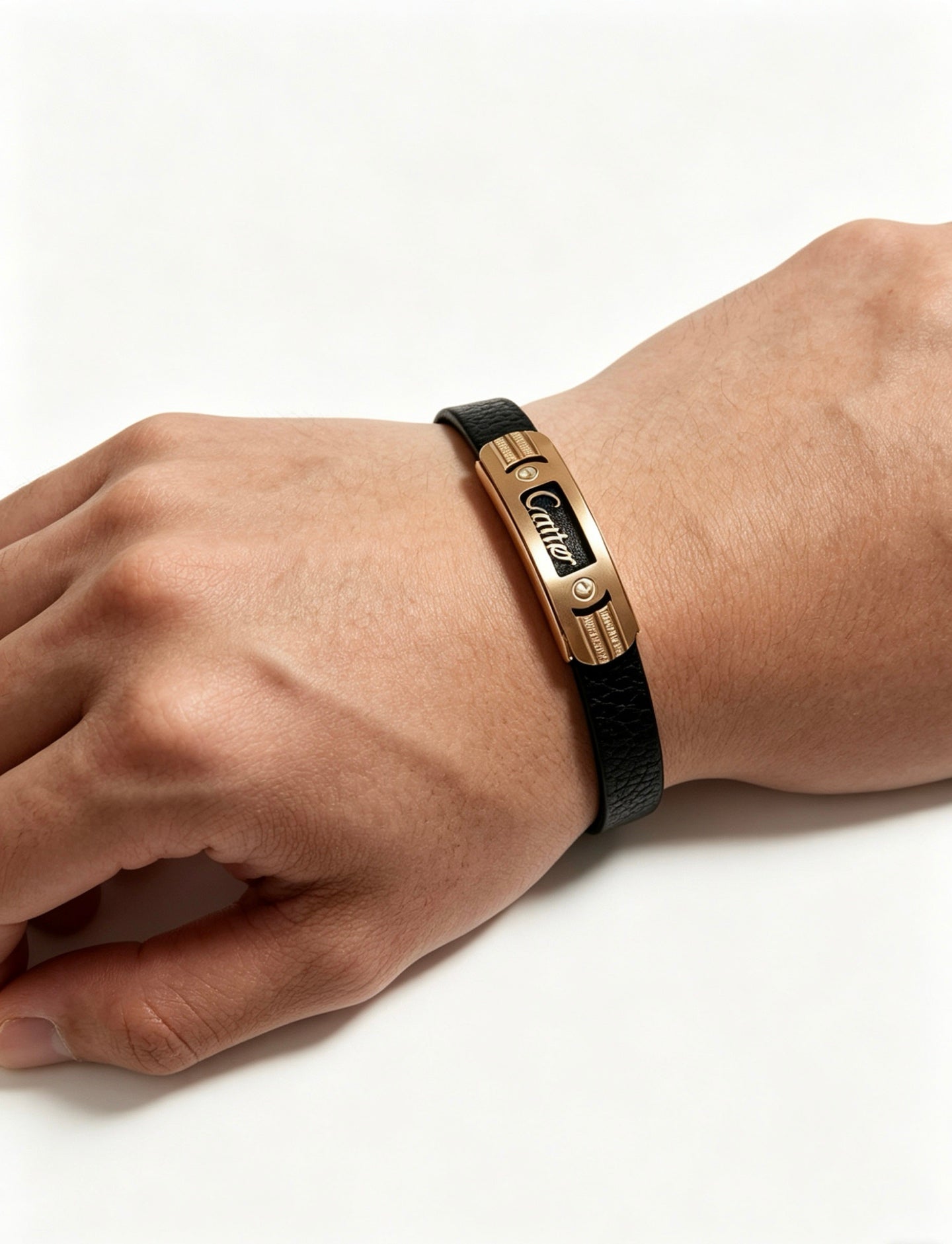 Sculptural Statement Bracelet in Gold-Tone – Design 149 front view