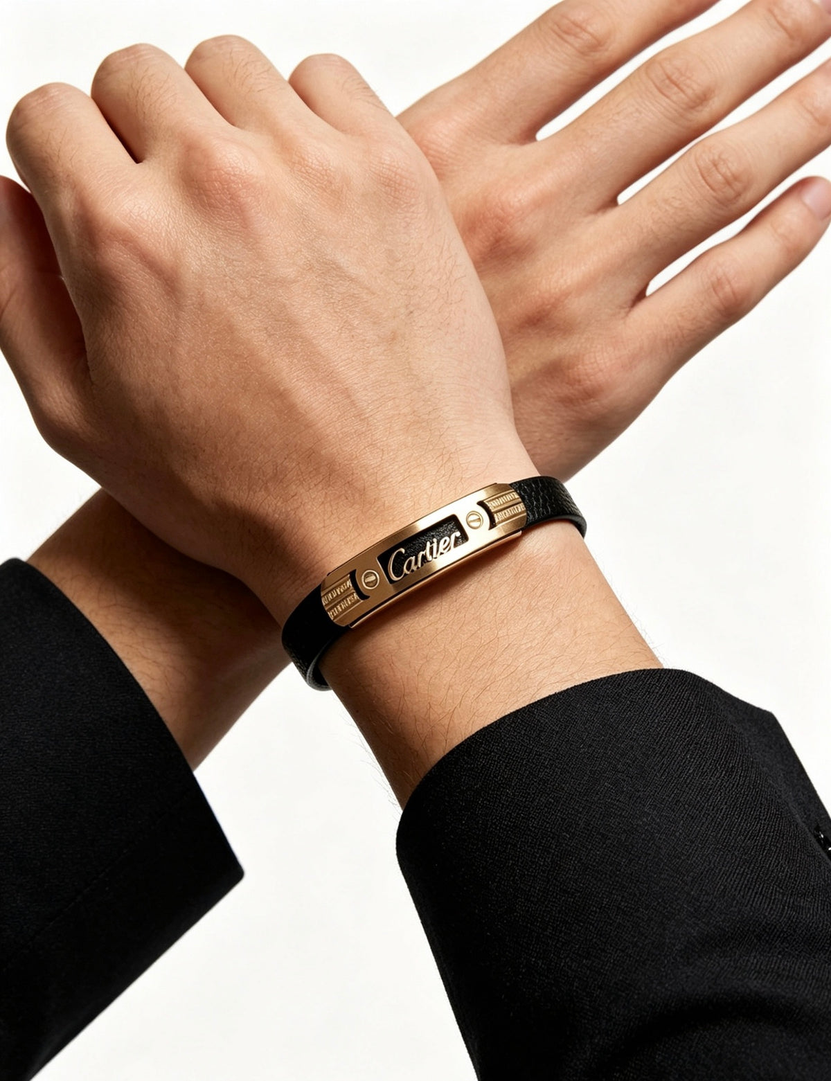 Sculptural Statement Bracelet in Gold-Tone – Design 149 detail view