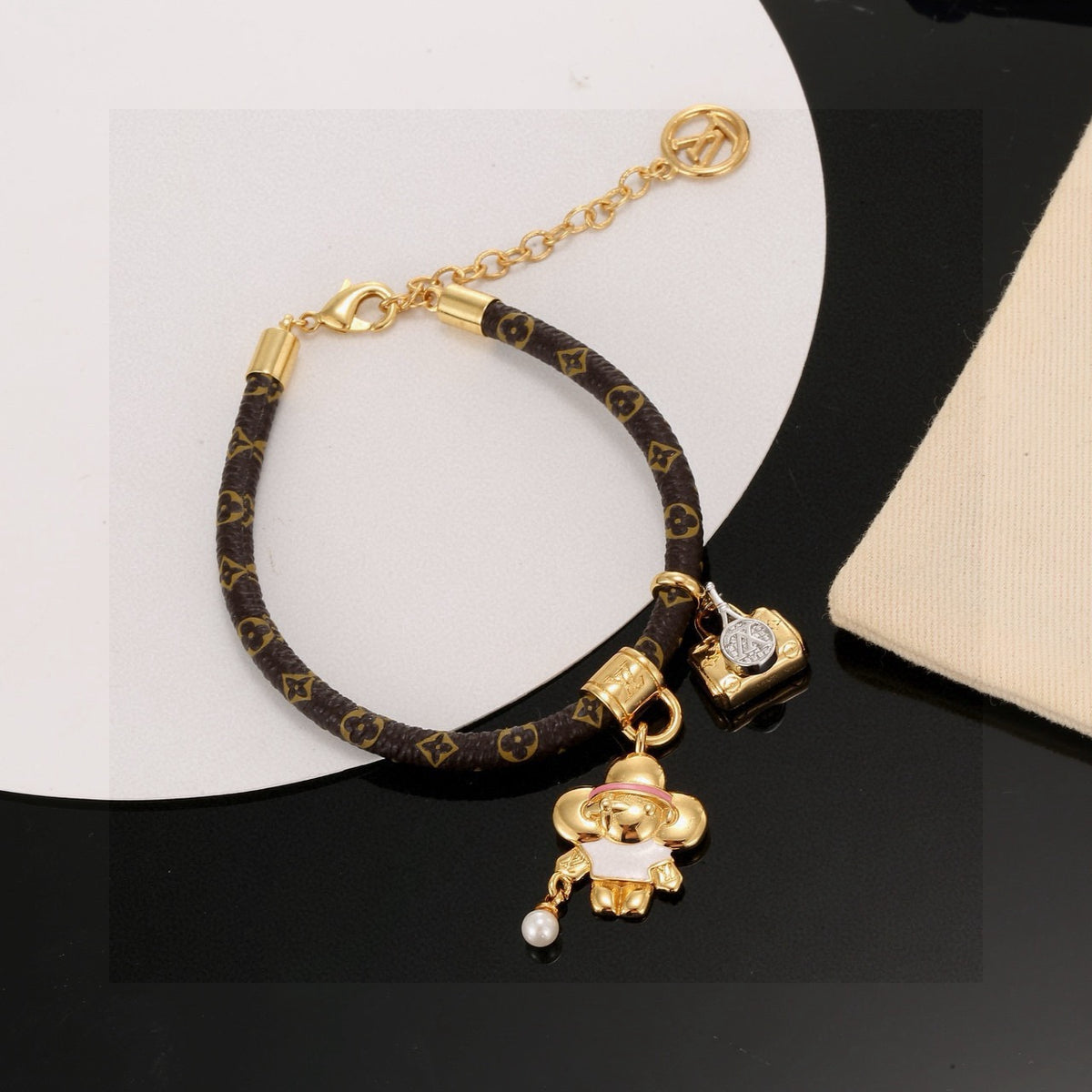 Floral Bangle in Polished Metal-Tone – Design 005 main product view