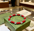Double-G Emblem Beaded Bracelet in Polished Metal-Tone – Crystal Detail – Design 010 main product view