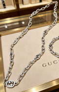 Chain Pendant Necklace in Polished Metal-Tone – Design 003 main product view
