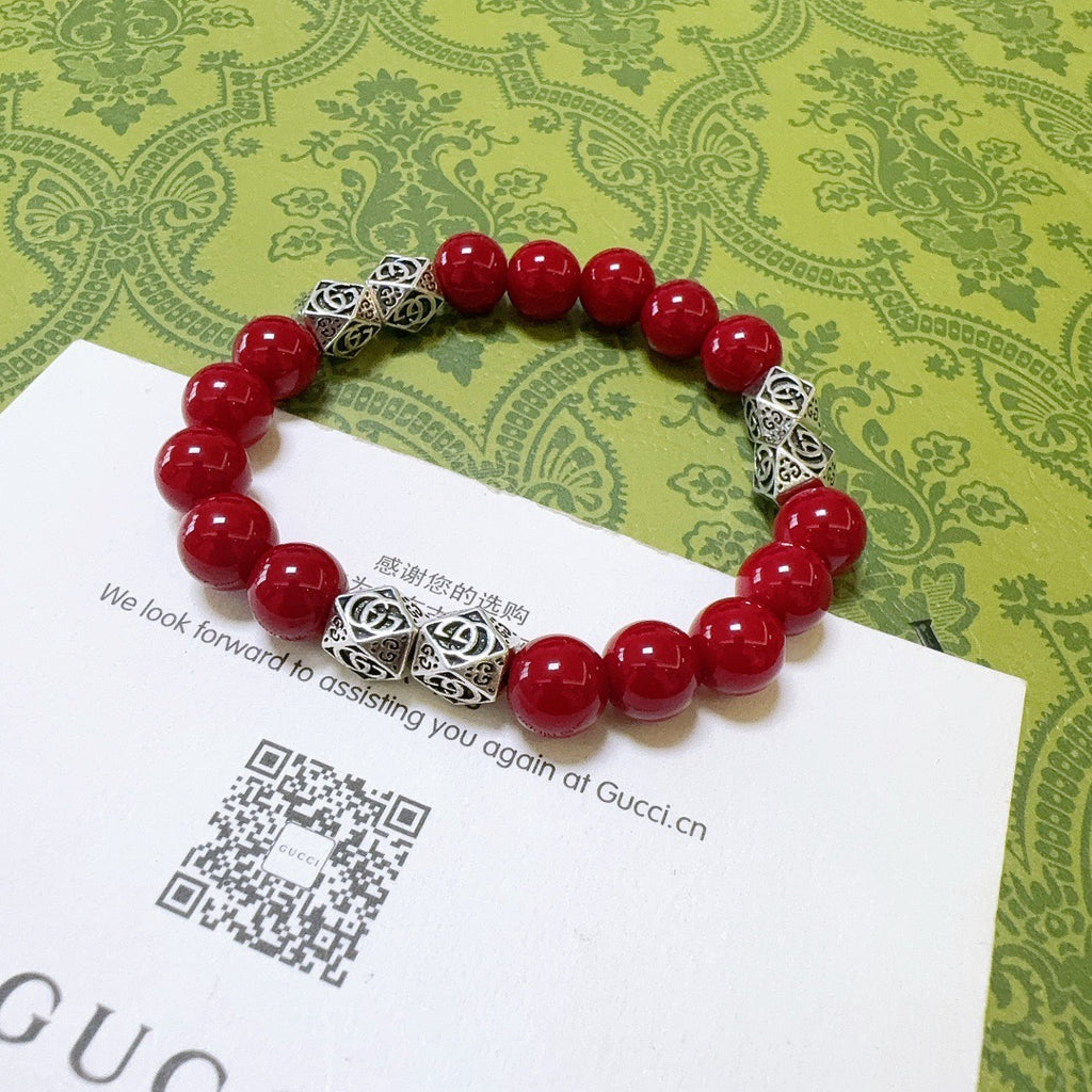 Double-G Emblem Bracelet in Polished Metal-Tone – Design 009 front product view