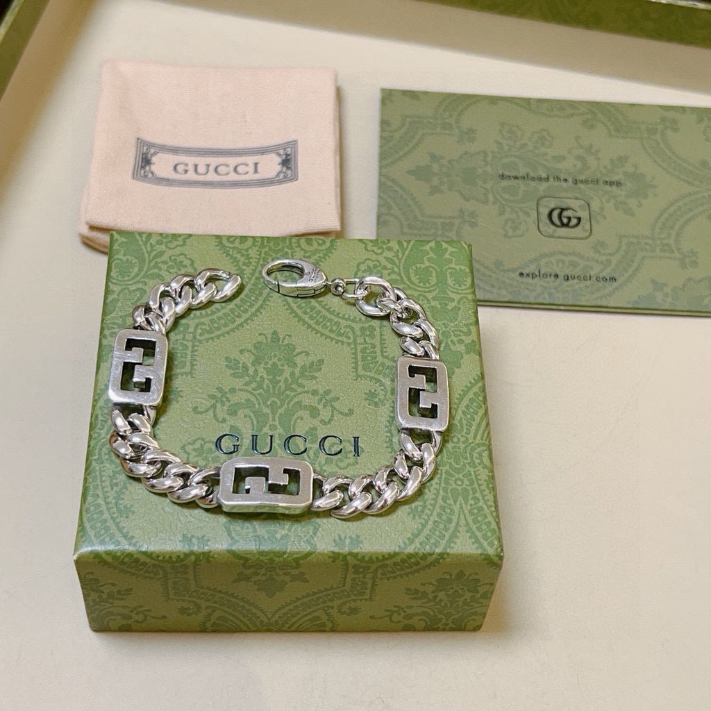 Geometric Emblem Bracelet in Polished Metal-Tone – Design 044 front product view