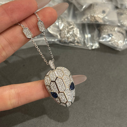 Serpentine Pendant Necklace in Polished Metal-Tone main product view